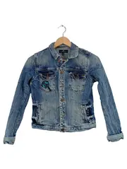 Vorschaubild 1 von Jeansjacke Kinder Gr. 152 Blau Pailletten Patch Denim