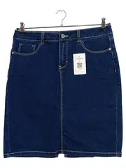 Vorschaubild 1 von Damen Jeansrock Gr. 40 Blau Casual Midirock Baumwolle