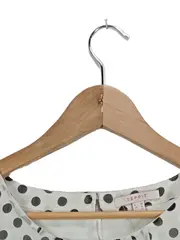 Vorschaubild 4 von Damen Hemdbluse Polka Dots Weiß Schwarz Gr. 38 M Langarm