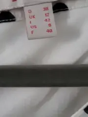 Vorschaubild 6 von Damen Hemdbluse Polka Dots Weiß Schwarz Gr. 38 M Langarm