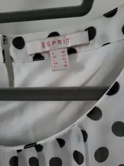 Vorschaubild 5 von Damen Hemdbluse Polka Dots Weiß Schwarz Gr. 38 M Langarm