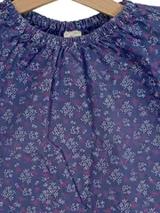 Vorschaubild 2 von Mädchen Bluse Gr. 98 Blau Blumenmuster Bio-Baumwolle