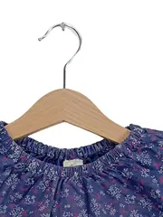 Vorschaubild 3 von Mädchen Bluse Gr. 98 Blau Blumenmuster Bio-Baumwolle