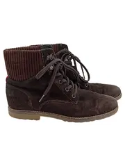 Vorschaubild 1 von Damen Stiefelette Gr. 39 Braun Wildleder Casual Schnürstiefel