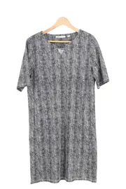 Vorschaubild 1 von Damen Freizeitkleid Gr. 40/L Grau Meliert Kurzarm Basic Modern