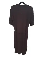 Vorschaubild 2 von Damen Blusenkleid Gr. 38 Braun Viskose Leinen Casual Midi