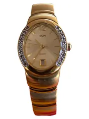 Vorschaubild 1 von TCM Damen Armbanduhr Elegant Gold Strasssteine Alltag 20cm