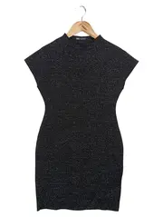 Vorschaubild 1 von Damen Abendkleid Gr. 38/M Schwarz Glitzer Elegant Minikleid