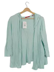 Vorschaubild 1 von Damen Strickjacke Türkis Gr. 42/XL mit Kapuze Casual