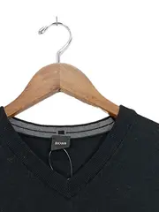 Vorschaubild 4 von Pullover Herren V-Ausschnitt Schwarz XL Wolle Casual Freizeit