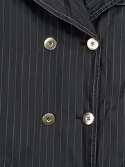 Vorschaubild 4 von Damen Businesskleid Gr. 44/XXL Schwarz Nadelstreifen Klassisch