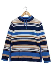 Vorschaubild 1 von Damen Pullover Gr. 40/L Mehrfarbig Gestreift Casual Langarm Strick