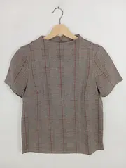 Vorschaubild 2 von Damen T-Shirt Kariert Mehrfarbig Kurzarm Klassisch Gr. 38/M