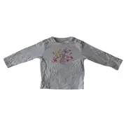 Vorschaubild 1 von Langarmshirt Mädchen Gr. 74 Weiß Casual mit Hase & Blumen