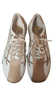 Vorschaubild 3 von Damen Sneaker Low Leder Weiß Beige Gr. 39 Schnürschuh Casual