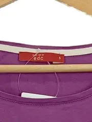 Vorschaubild 9 von EDC Damen Langarmshirt Gr. 36/S Lila Casual Baumwolle Uni