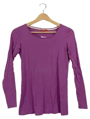 Vorschaubild 1 von EDC Damen Langarmshirt Gr. 36/S Lila Casual Baumwolle Uni