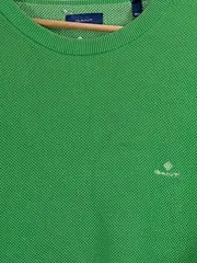 Vorschaubild 3 von Strickpullover Herren Gr. 3XL Grün Baumwolle Rundhals Logo
