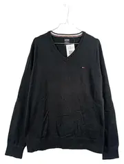 Vorschaubild 1 von Herren Pullover V-Ausschnitt Schwarz Gr. XL Baumwolle