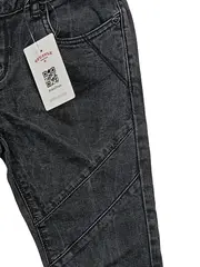 Vorschaubild 3 von Kinder Jeans Hose Tapered Fit Grau Gr. 152 Casual Biker-Stil