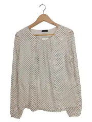 Vorschaubild 1 von Damen Bluse Gr. 40 L Beige Grafisches Muster Polyester Modern