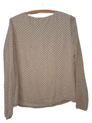 Vorschaubild 2 von Damen Bluse Gr. 40 L Beige Grafisches Muster Polyester Modern