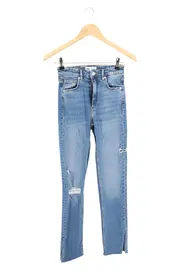 Vorschaubild 1 von Damen Jeans Slim Fit Gr. 32/XXS Blau High Waist Destroyed Casual