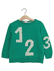 Vorschaubild 1 von Kinder Pullover Grün Gr. 104 Casual Sweatshirt mit Zahlenapplikation