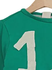 Vorschaubild 2 von Kinder Pullover Grün Gr. 104 Casual Sweatshirt mit Zahlenapplikation