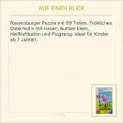 Vorschaubild 3 von Puzzle 99 Teile Osterhase Heißluftballon Kinder ab 7+