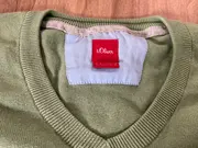 Vorschaubild 4 von Herren Pullover Langarm Uni Grün Gr. 42 Baumwolle Casual