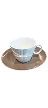 Vorschaubild 3 von Thomas Germany Kaffeetasse mit Untertasse Porzellan Braun Gestreift Modern
