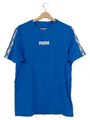 Vorschaubild 1 von Herren Sport Shirt T-Shirt Gr. M Blau Logo-Print Kurzarm Sportlich