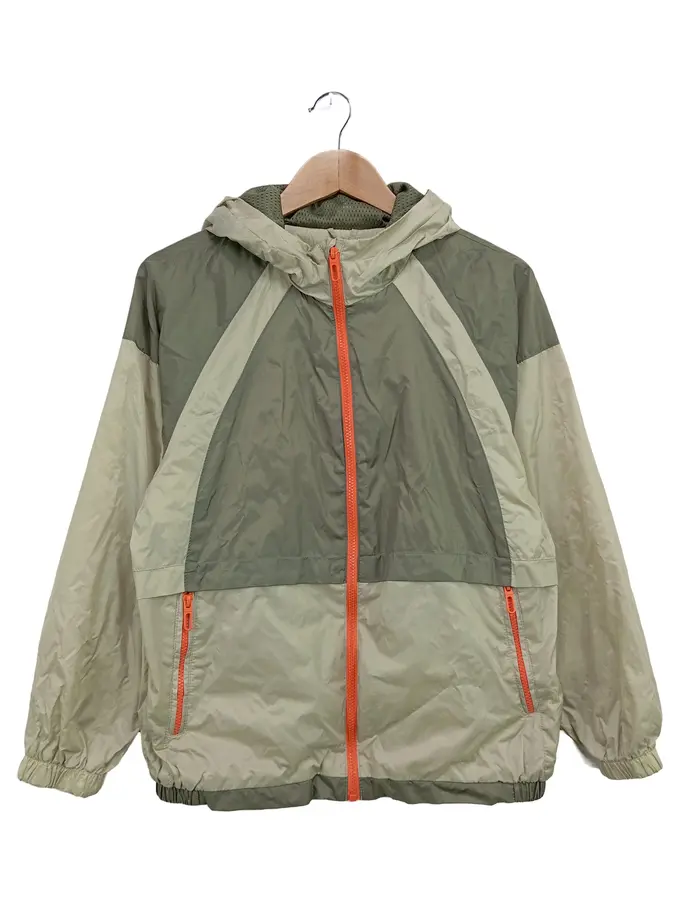 Zara Funktionsjacke 116 ZARA Leichte Jacke Kapuze Nylon Grün Beige