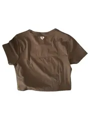 Vorschaubild 2 von Damen Sport Shirt Gr. 38/M Braun Kurzarm Cropped