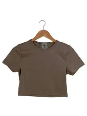 Vorschaubild 1 von Damen Sport Shirt Gr. 38/M Braun Kurzarm Cropped