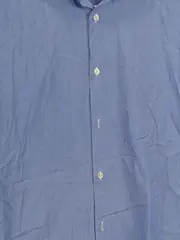 Vorschaubild 2 von Herren Business Hemd Gr. 42 Blau Gestreift Langarm Baumwolle