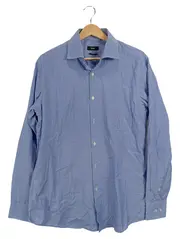 Vorschaubild 1 von Herren Business Hemd Gr. 42 Blau Gestreift Langarm Baumwolle