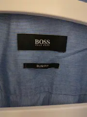 Vorschaubild 4 von Herren Business Hemd Gr. 42 Blau Gestreift Langarm Baumwolle