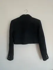 Vorschaubild 2 von Damen Blazer Elegant Schwarz Gr. 38/M Cropped Struktur Langarm