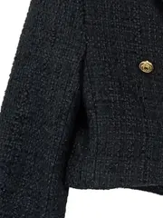 Vorschaubild 4 von Damen Blazer Elegant Schwarz Gr. 38/M Cropped Struktur Langarm