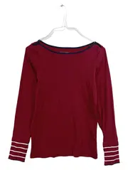 Vorschaubild 1 von Damen Langarmshirt Gr. S Rot Organic Cotton Maritim Streifen