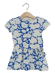 Vorschaubild 1 von Sommerkleid Mädchen Gr. 74 Blau Blumenmuster Baumwolle