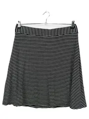 Vorschaubild 1 von Damen A-Linienrock Gr. 40/L Schwarz Gestreift Klassisch Casual