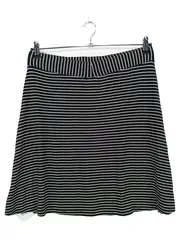 Vorschaubild 2 von Damen A-Linienrock Gr. 40/L Schwarz Gestreift Klassisch Casual