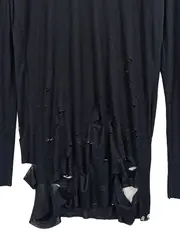 Vorschaubild 2 von Herren Langarmshirt Destroyed-Effekt Schwarz Gr. 46;S Casual