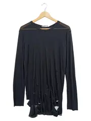 Vorschaubild 1 von Herren Langarmshirt Destroyed-Effekt Schwarz Gr. 46;S Casual