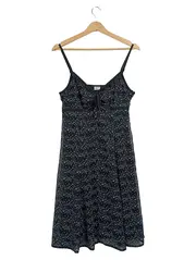 Vorschaubild 1 von Damen Sommerkleid Gr. 38 Schwarz Blumenmuster Feminin