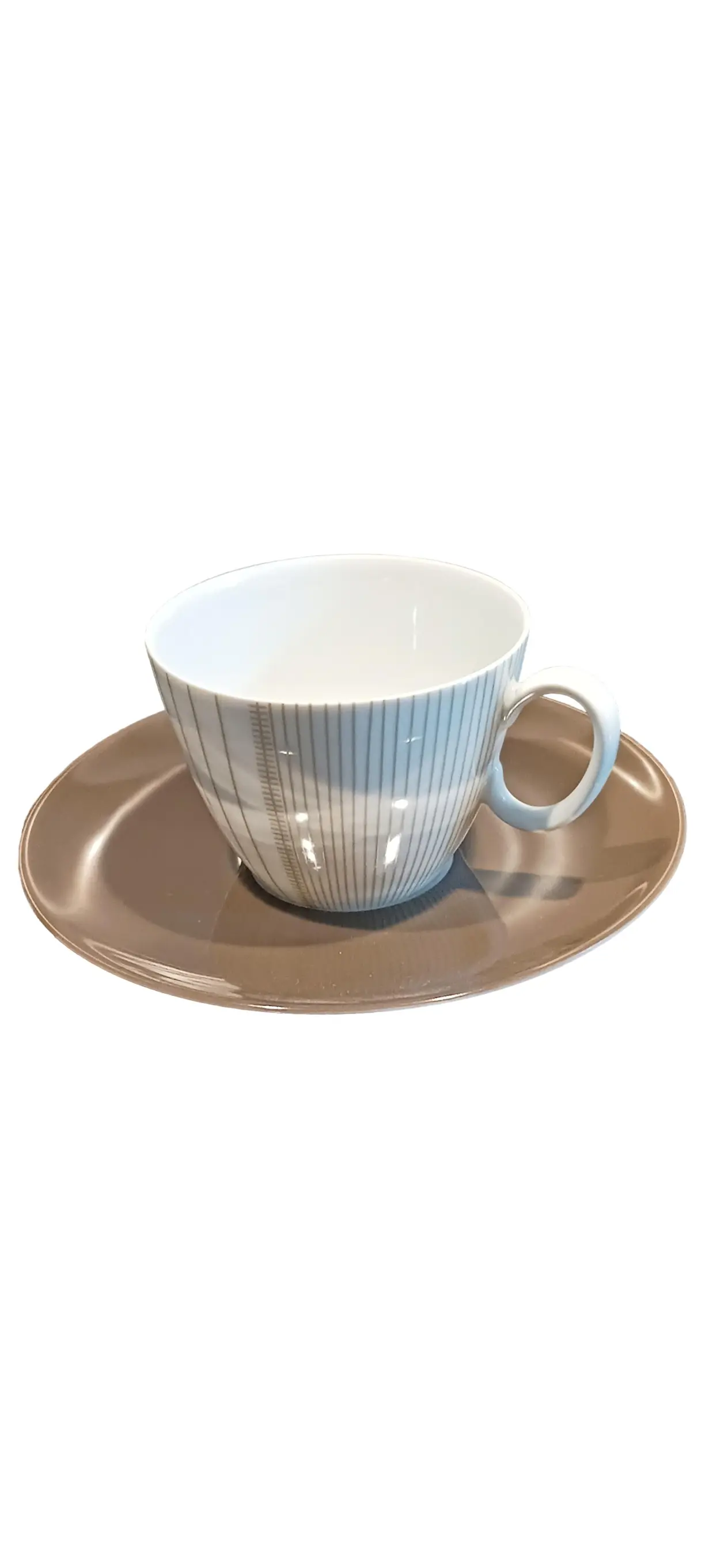 THOMAS Kaffeetasse Untertasse Porzellan Beige Gestreift Modern 7cm