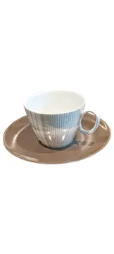 Vorschaubild 1 von Thomas Kaffeetasse Untertasse Porzellan Beige Gestreift Modern 7cm